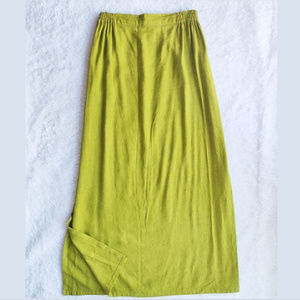 KALIYANA Vintage Lime Green Maxi Skirt